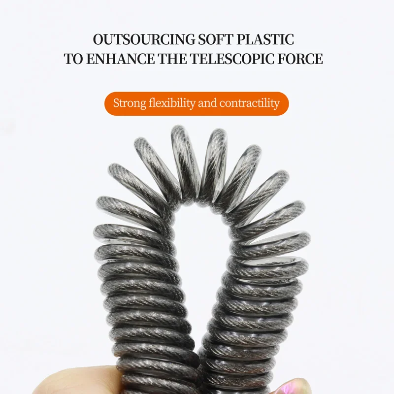 ZYZ cuerda de retención de alambre de acero, aparejo de pesca de mar de alta resistencia, herramienta antipérdida, alta elasticidad, autoestiramiento, cuerda anticaída - imagen 2