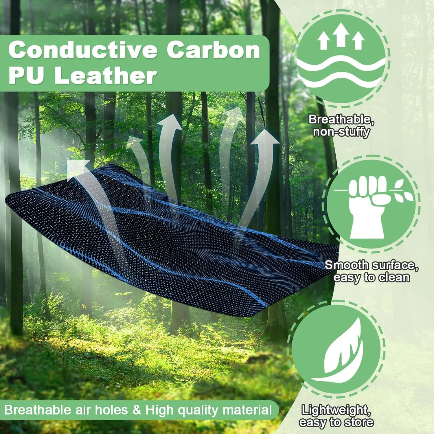 Estera de puesta a tierra para cama W68CM, estera de puesta a tierra, almohadilla de puesta a tierra para un mejor sueño, alivio del estrés, fibra de carbono conductora con cable - imagen 3