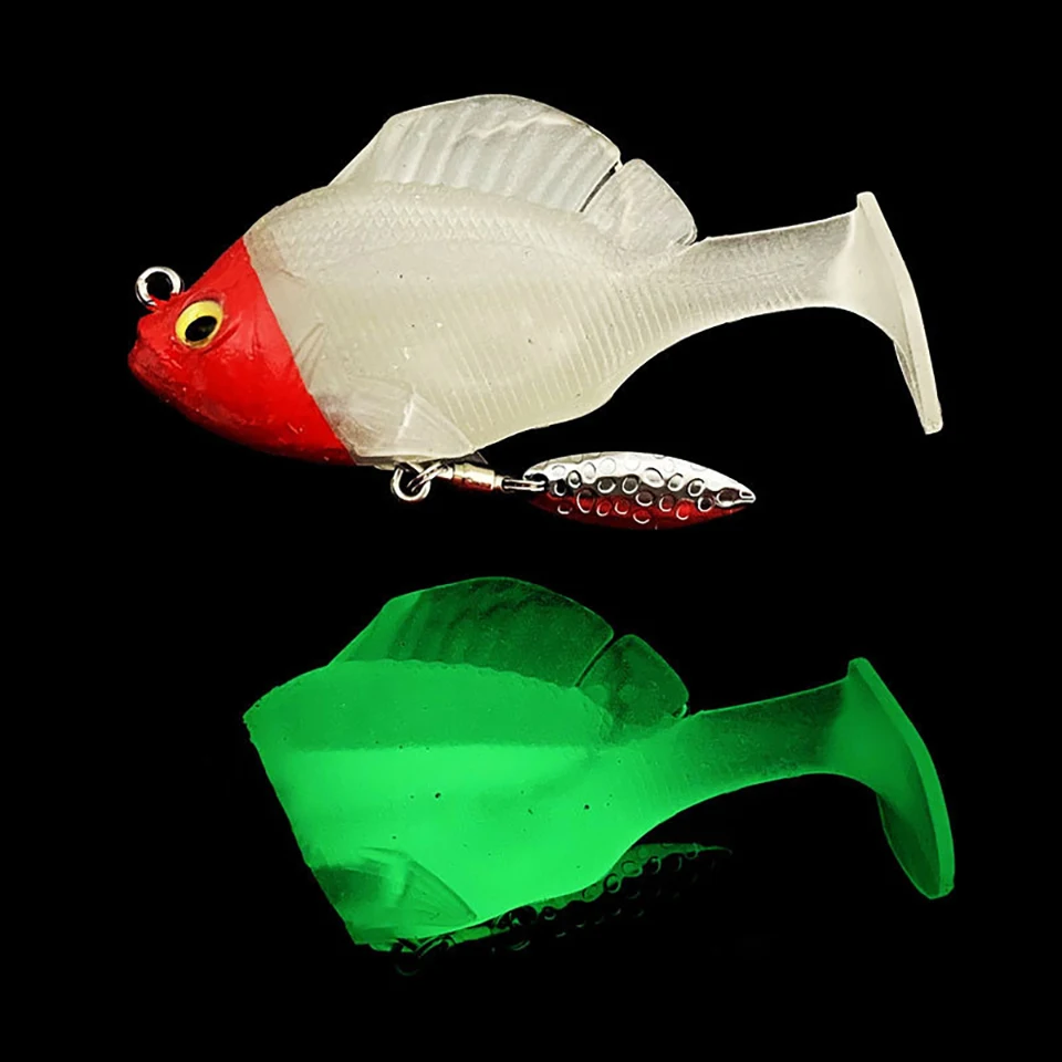 WALK FISH-señuelo de plomo que se hunde, 1 piezas, 10g/14g/18g/24g, cola en T, de silicona suave con goma giratoria, Wobbler Swimbait, aparejos de pesca - imagen 4