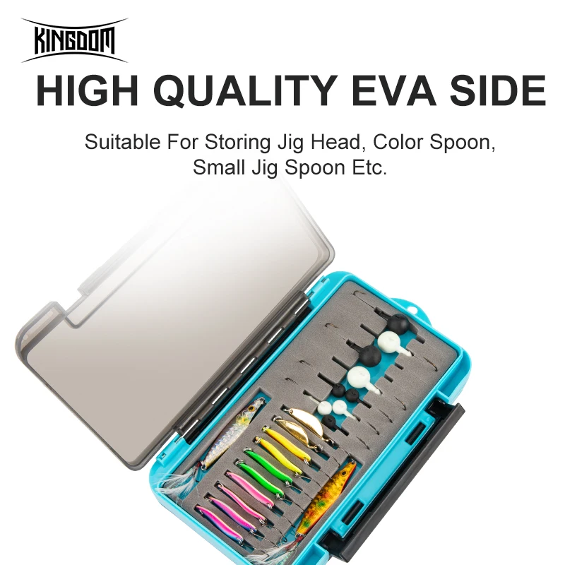 Kingdom-caja de aparejos de pesca de doble cara, múltiples compartimentos, accesorios para anzuelos, estuche de almacenamiento, caja de pesca de plástico de alta calidad - imagen 5