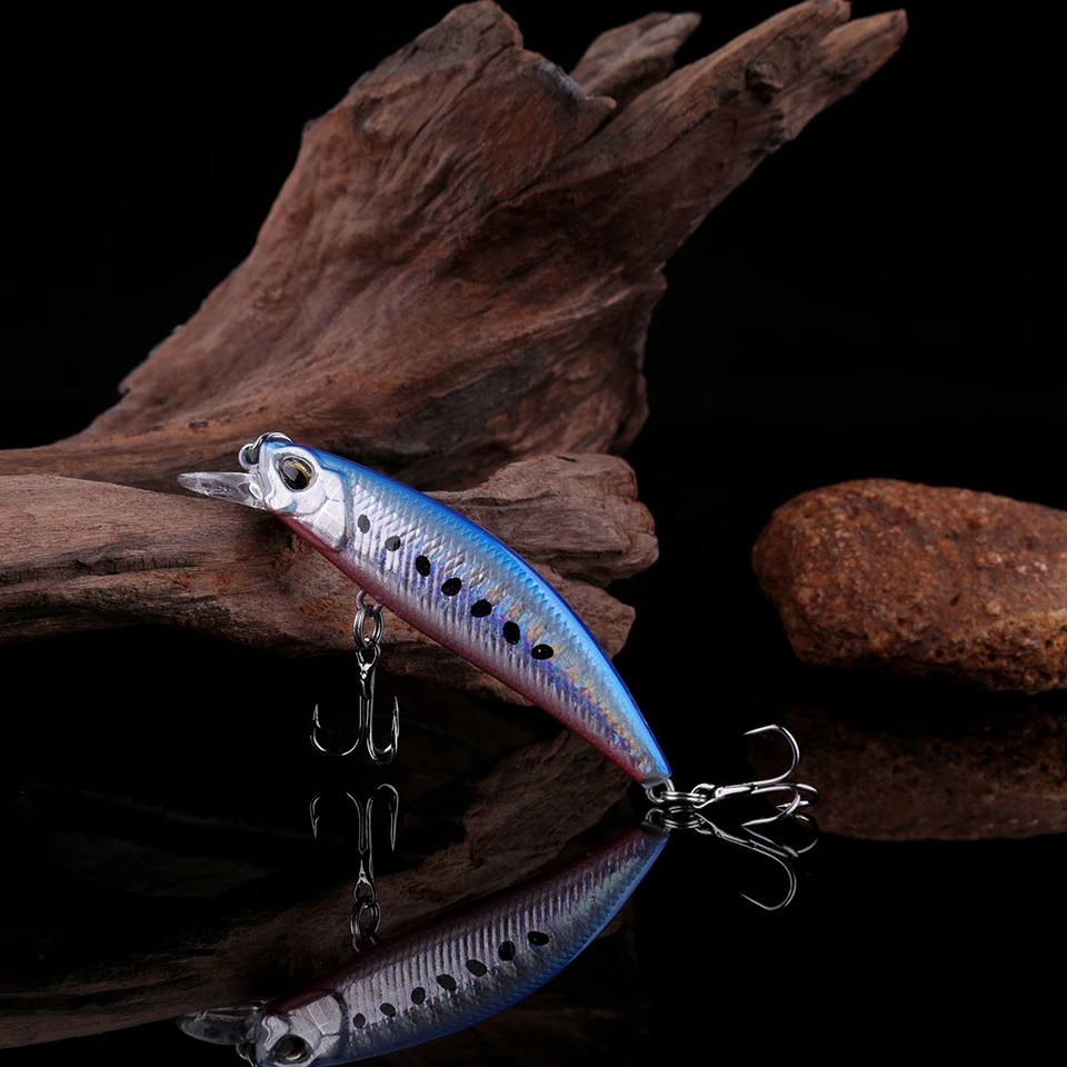 WALK FISH-señuelo de pececillo para Pesca, señuelo de trucha de plástico duro, Wobbler, accesorios de aparejos de Pesca, 1 piezas, 65mm, 6,2g, ojos 3D que se hunden - imagen 4
