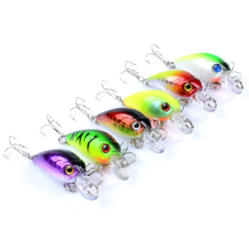 Señuelo de Pesca duro Rock and roll chubby guy, cebo de manivela de Pesca, diseño japonés, Mini CrankBaits, cebo Artificial para lubina, perca Tro - imagen 4
