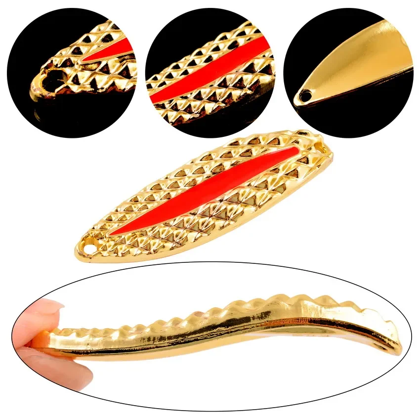 Juego de señuelos giratorios de Metal para pesca, Set de señuelos de 21 piezas, 10g-25g, Kit de cuchara, señuelo giratorio de pesca, lentejuelas, plumas, anzuelos triples, aparejos de pesca, cebo duro - imagen 3