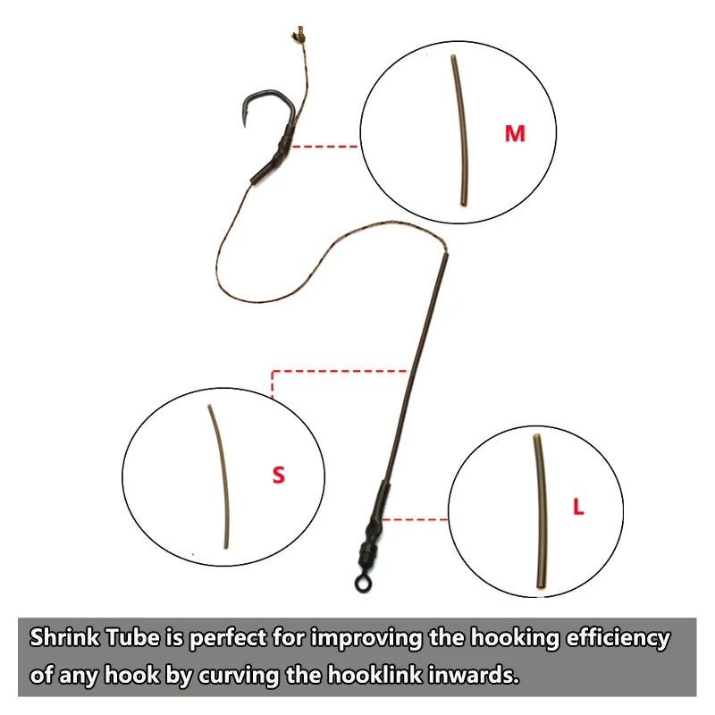 30 Uds. Tubo termorretráctil de plomo de seguridad Enganche Rapido broches de pesca rápidos enchufe rapido conector de pesca anzuelo de pesca de carpa - imagen 5