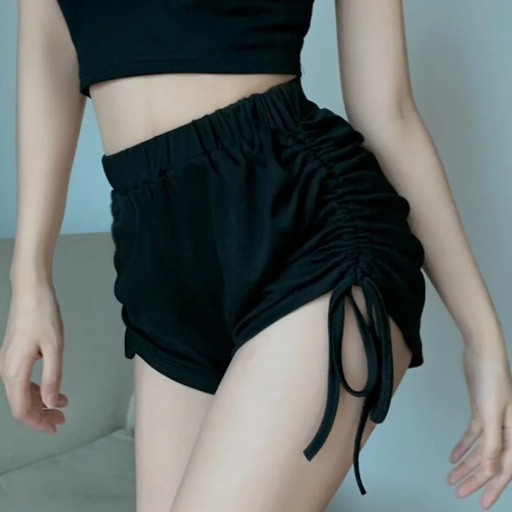 Pantalones deportivos ajustados con cordón elástico, pantalones de pijama de alta elasticidad, pantalones casuales para mujer, pantalones ajustados, pantalones cortos de mujer de verano