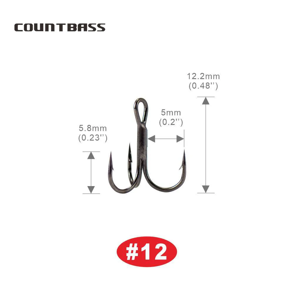 CountBass #12 Tri-Hook para necesidades de pesca versátiles