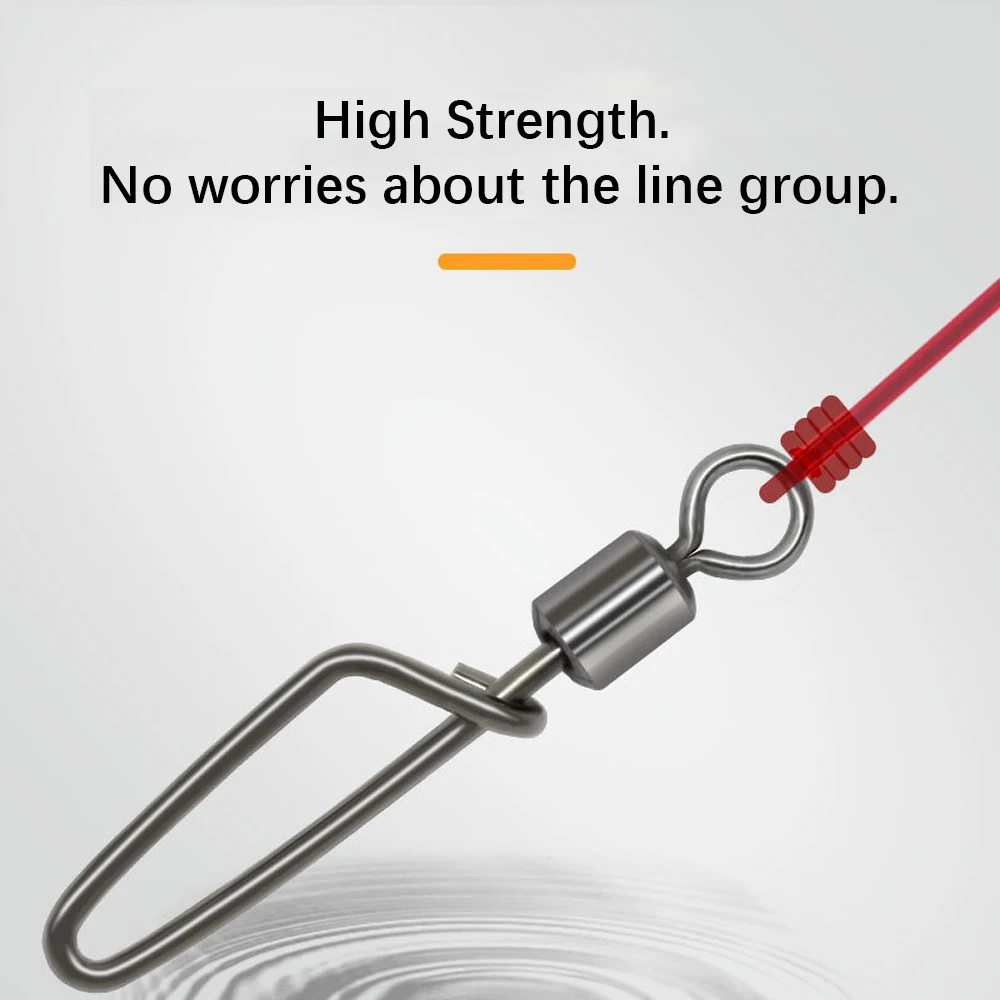 DNDYUJU 20-50 Uds. Giratorios de pesca y conector a presión giratorio con anzuelos de pesca a presión de acero inoxidable, aparejos de productos de pesca - imagen 5