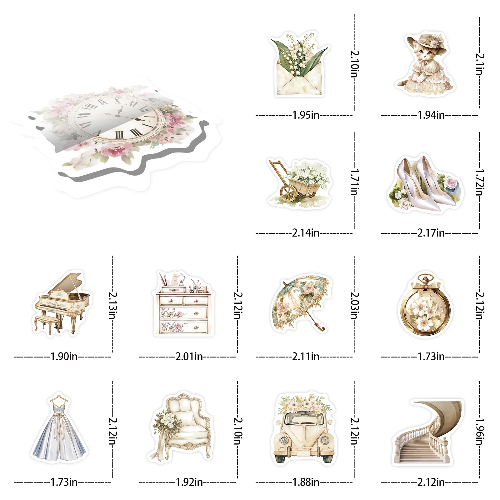 50 Uds. De pegatinas de grafiti de estética de arte Retro blanco, bricolaje, teléfono, guitarra, portátil, maleta, taza, pegatina impermeable, juguete para niños - imagen 4