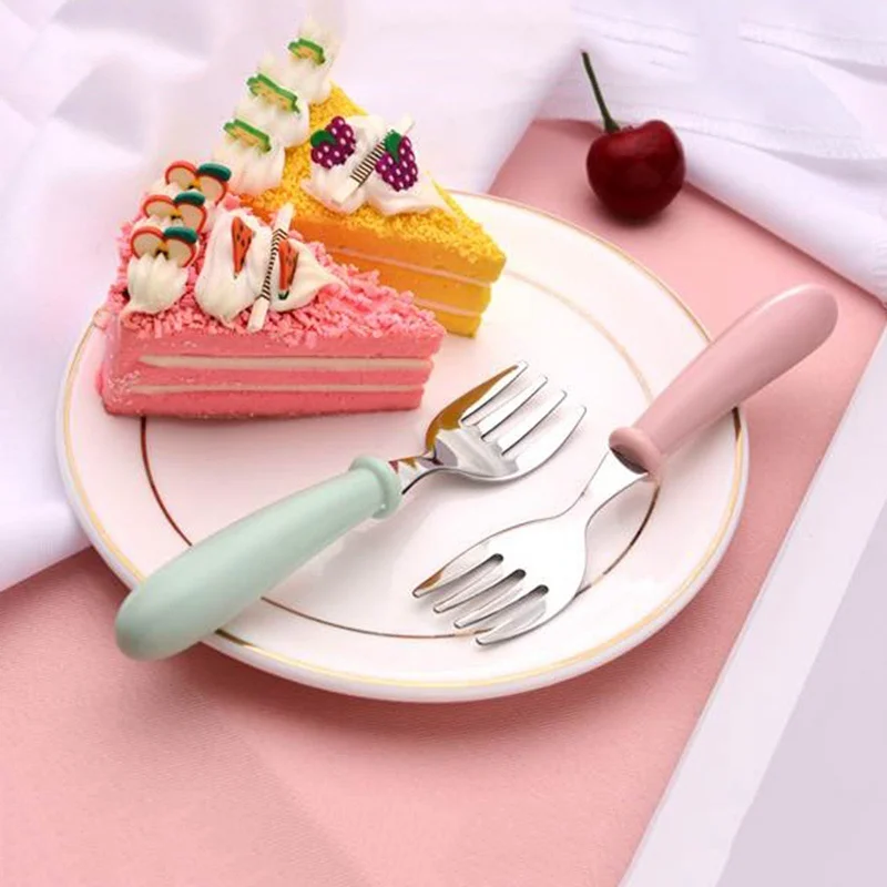 Caja de tenedores cuchara para niños, cubiertos de acero inoxidable para niños, utensilios portátiles de alimentación de bebé, cucharas para bebé, juego de vajilla para bebé, 3 uds. - imagen 2