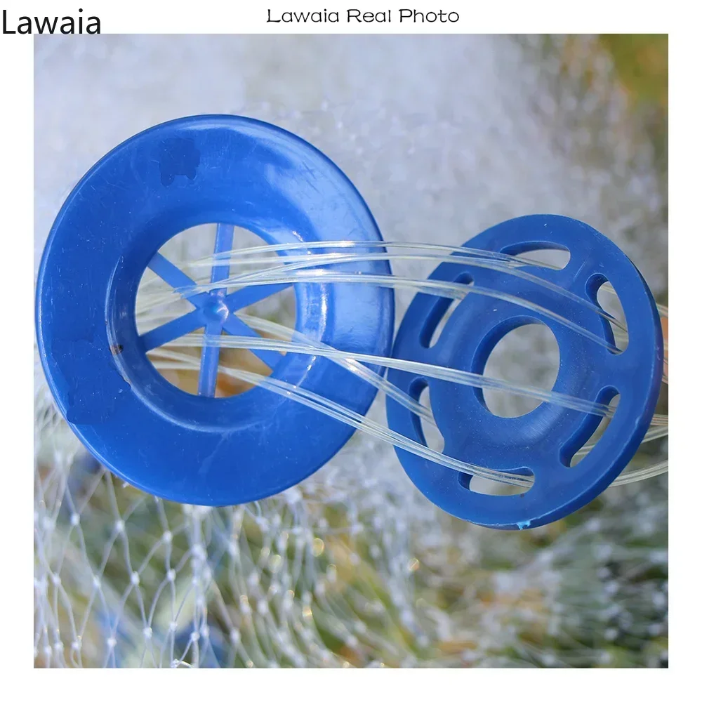 Lawaia-colgantes de acero y hierro fundido con agujero profundo, gran oferta, anillo azul de rejilla, malla pequeña de estilo americano, red de fundición de peces - imagen 5