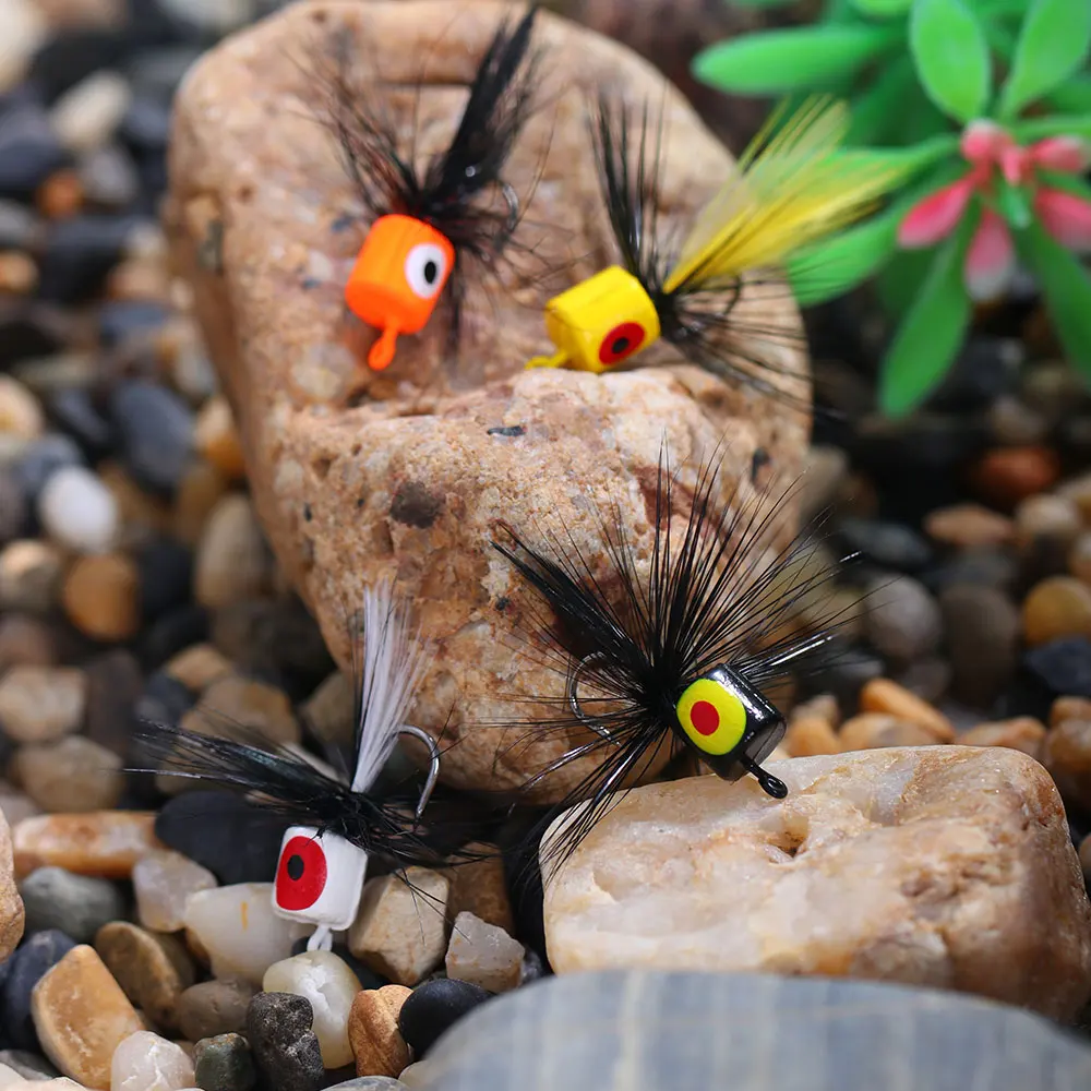 Bimoo 20 unids/caja Topwater pesca con mosca Poppers Kit cebos de insectos artificiales moscas secas flotantes insectos lubina trucha salmón señuelo de pesca - imagen 5