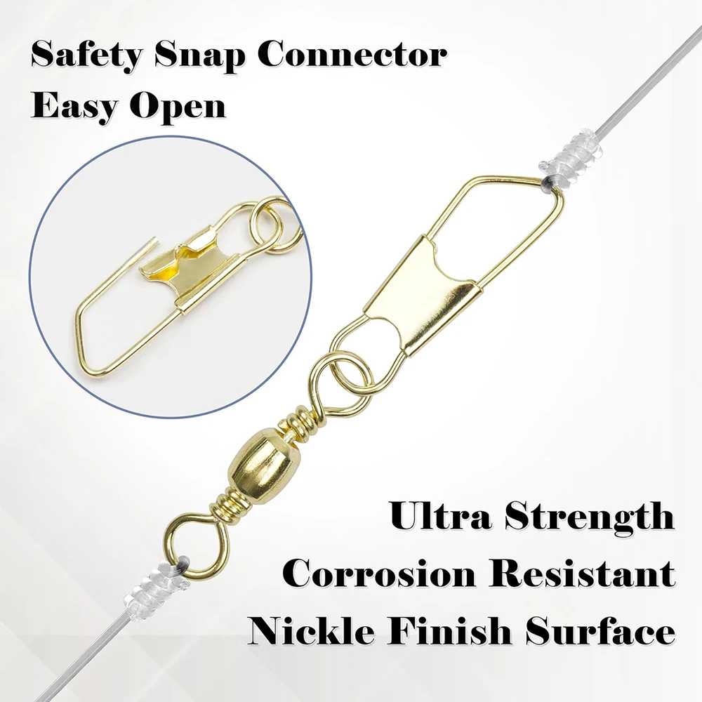 60 uds barril de pesca giratorio con conector de pesca de cobre de seguridad giratorios a presión señuelo de alta resistencia accesorios de aparejos de pesca - imagen 4