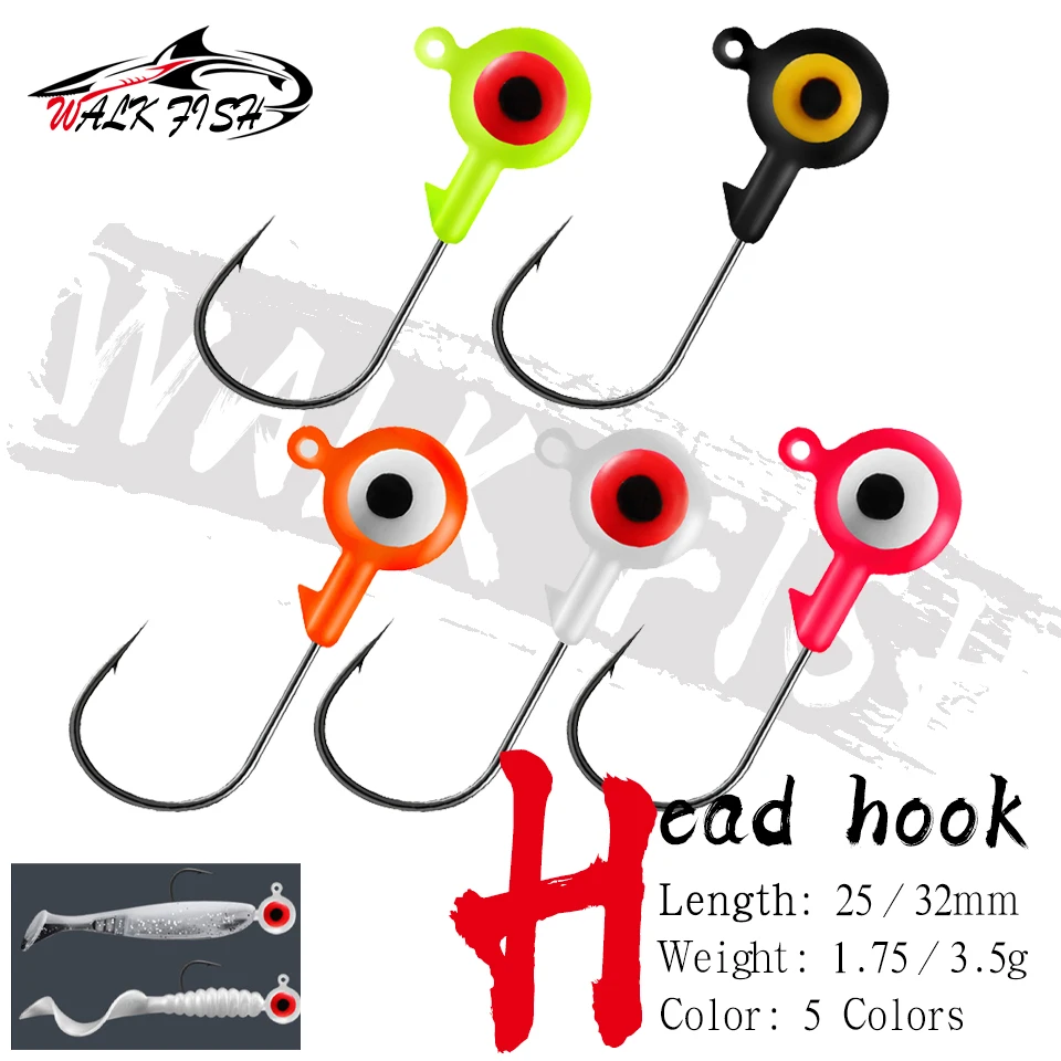 Walk Fish Jig Head 1,75 y 3,5 gramos – Anzuelo de plomo para vinilo