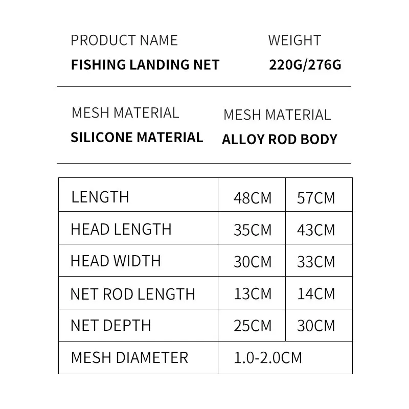 Red de aterrizaje ultraligera TAIYU – Malla silicona para pesca con mosca - imagen 4