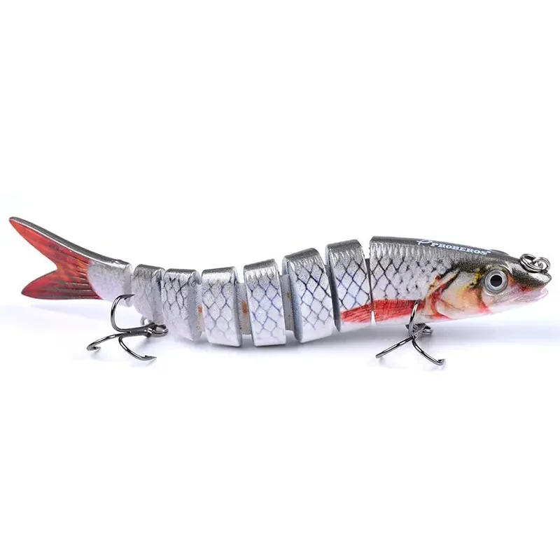 1 unidad de cebo duro Wobbler de pesca realista de 8 segmentos Swimbait Crankbait lento 135mm/19g Isca señuelo Artificial aparejos de pesca cebo duro - imagen 2