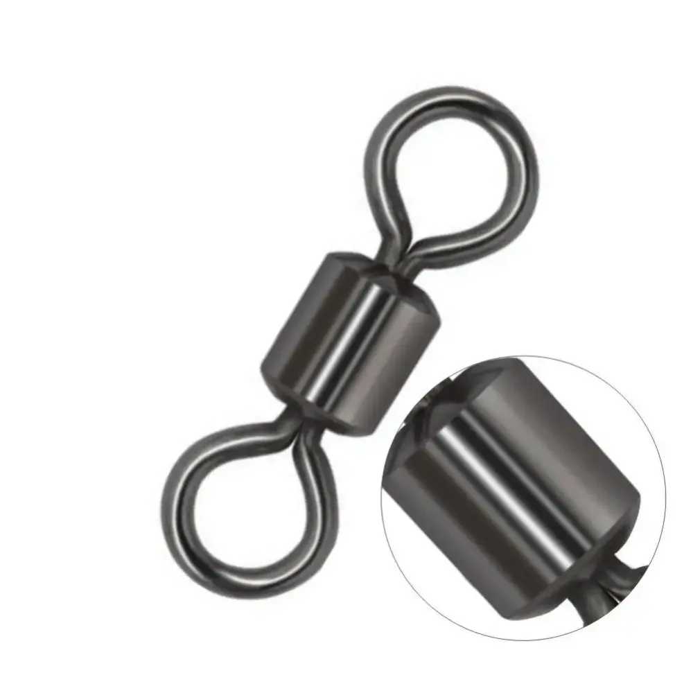 50 Uds. Conector de pesca giratorios, conector de pesca giratorio fuerte, conector de acero inoxidable, rodamiento de barril de anillo sólido - imagen 2