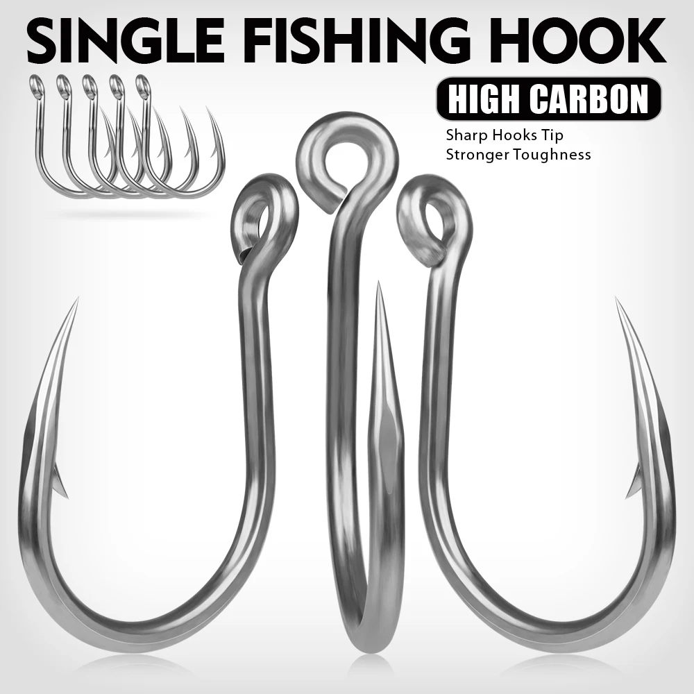 10 Uds PROBEROS ganchos resistentes de acero rico en carbono, ganchos afilados reforzados, ganchos de Jigging de agua salada de gran juego súper fuertes y profundos - imagen 2