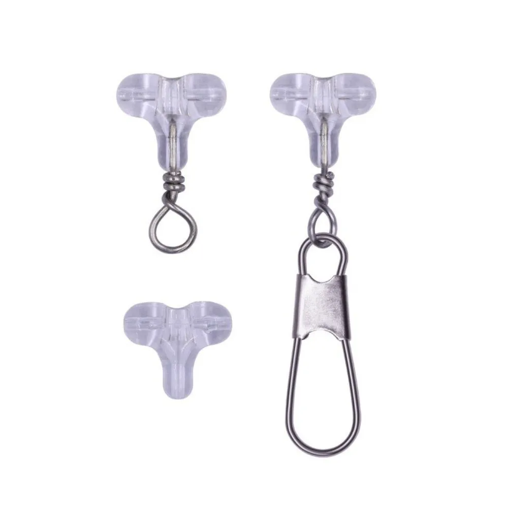 30 Uds. De accesorios, cuentas de pesca transparentes, conector ovalado transparente de 3 vías, doble agujero cruzado, aparejo Sabiki, cebo de pesca - imagen 3