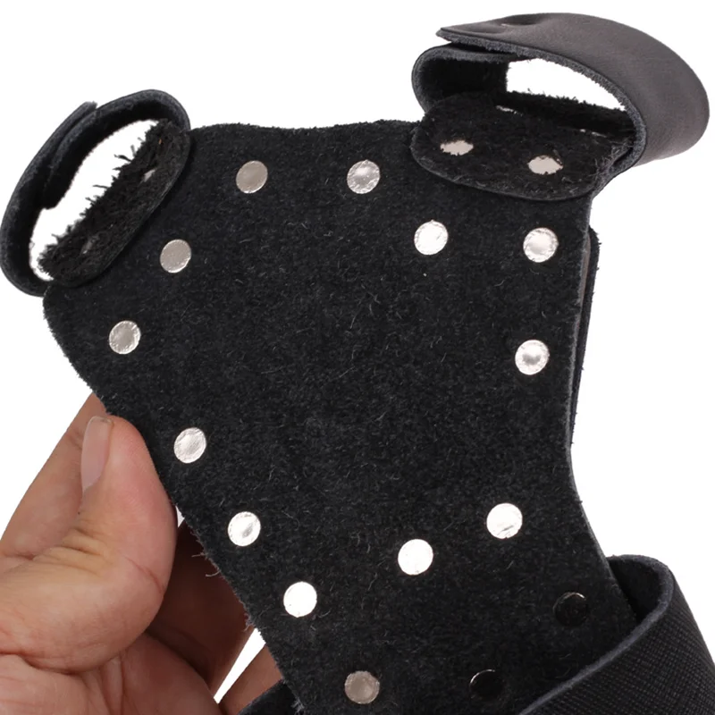 Protector de mano para pesca y tiro al aire libre, pulsera con tirachinas, traje con guardabrazos, hoja de acero de goma de cuero PU - imagen 5