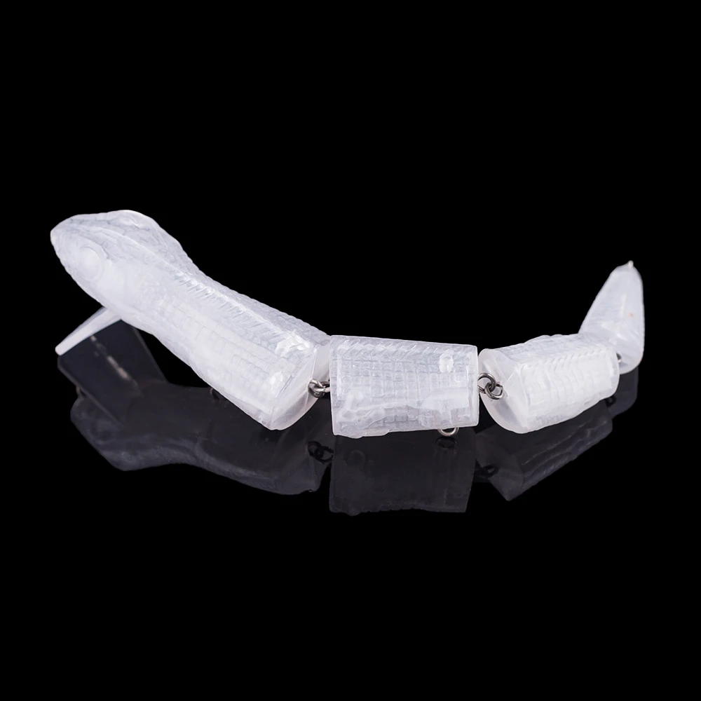 Hanlin-señuelo de pesca de serpiente sin pintar, cebo de plástico duro de superficie articulada múltiple, aparejos en blanco de lagarto, 22CM, 53G - imagen 3
