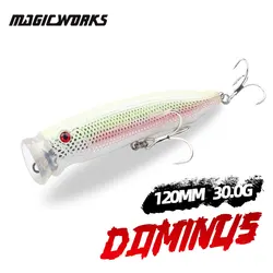 Señuelo de pesca Magic Works Popper Topwater, 30g, 120mm, Wobbler grande, cebo duro Artificial para Lucio, atún, superficie de mar
