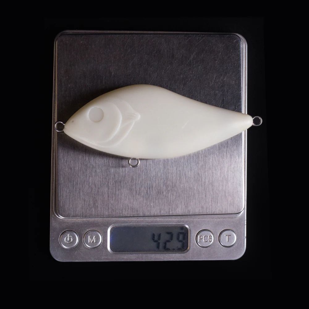 Hanlin-Señuelos de Pesca sin pintar, cebo en blanco, Crankbait, cuerpo duro, Wobbler, aparejos de lubina, 2 piezas, 100mm/43g - imagen 3