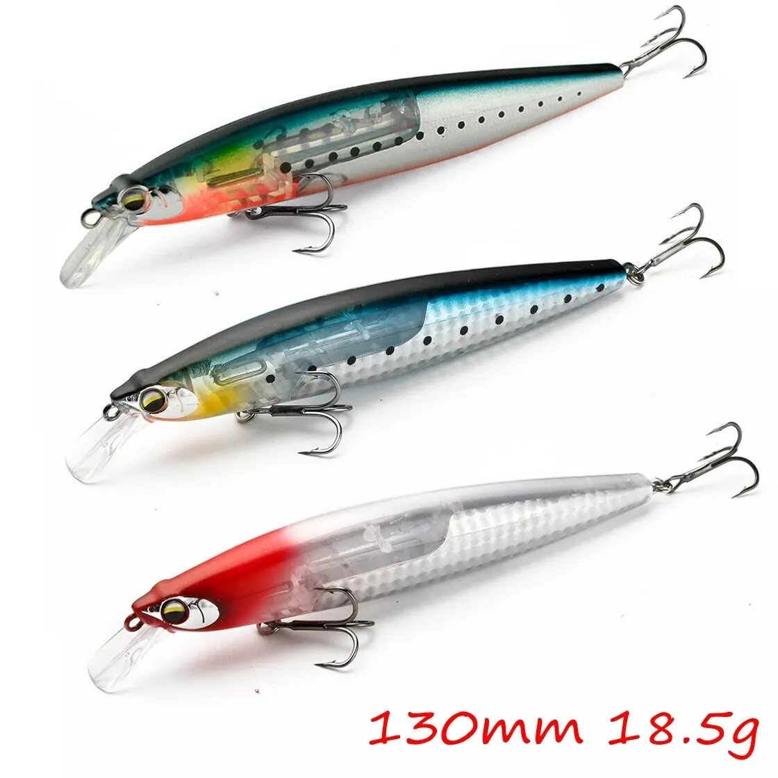 Señuelo de pesca cebo duro hoja Flash 130mm 18,5g Wobbler pececillo flotante fundición larga señuelo de lubina de alta calidad