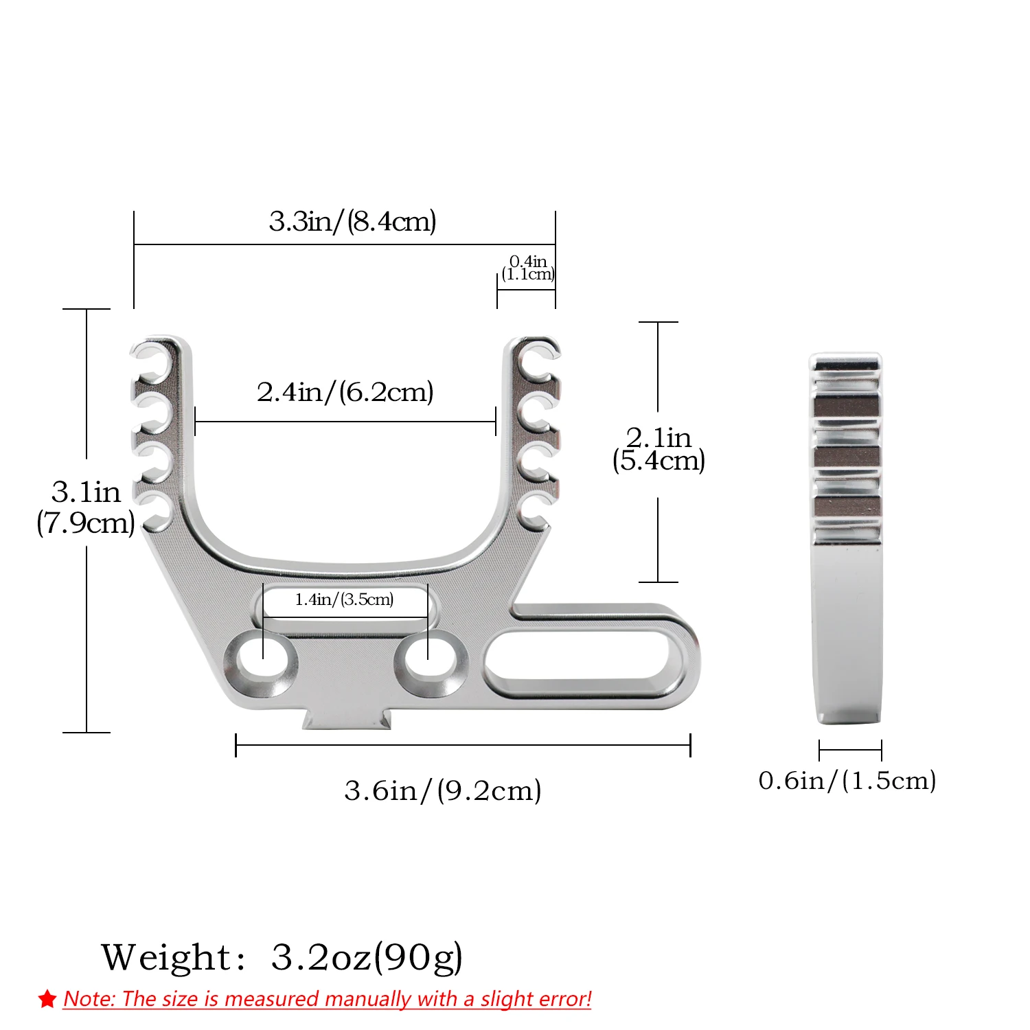Cabeza de tirachinas de 8 agujeros de aleación de aluminio, accesorios especiales para tirachinas DIY, piezas de tirachinas largas, conjunto de tirachinas - imagen 2
