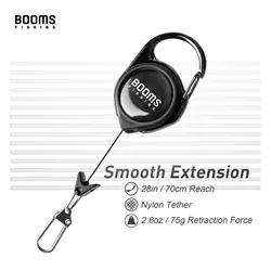 Booms Fishing Llavero retráctil para pesca resorte antioxidante