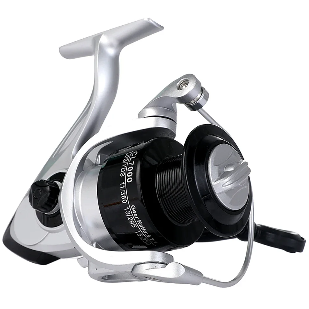 Carrete de pesca giratorio Ultra suave, arrastre máximo de 10kg, mango izquierdo y derecho, bobina de pesca intercambiable CL 2000-7000Series para carpa y lubina - imagen 4