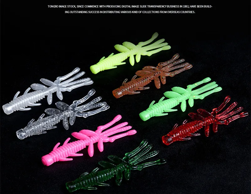 Señuelo de pesca flotante camarón cebo suave 5cm 6cm 7cm NED RIG gusano señuelos artificiales profesional negro Pit Drop-short Texas Rigs - imagen 5