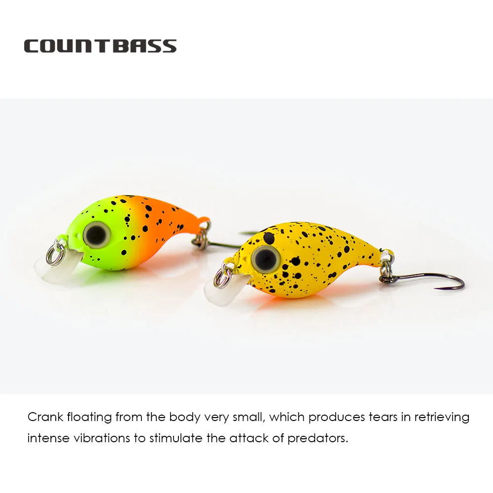 COUNTBASS 28 mm 1-1/8" 1,7 g 1/16 oz. Crankbaits flotantes pesca de trucha cebo duro de plástico señuelo Wobbler perca Leurre señuelo de pescador - imagen 5