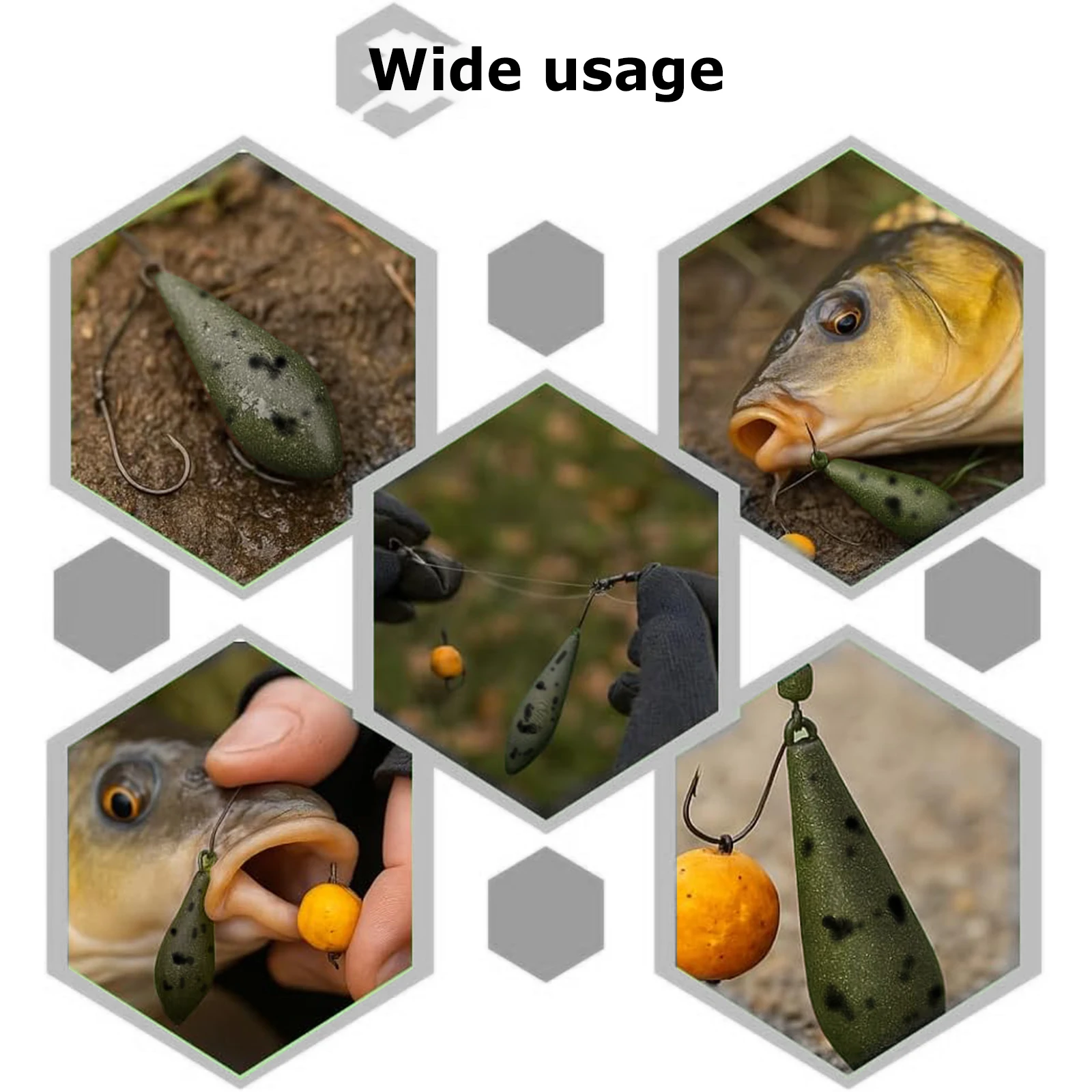 Plomo de pesca de 9KM con barril giratorio, 3 uds., peso de pesca de carpa, peso de plomo recubierto de camuflaje extraíble de agua dulce, 57-113g - imagen 5