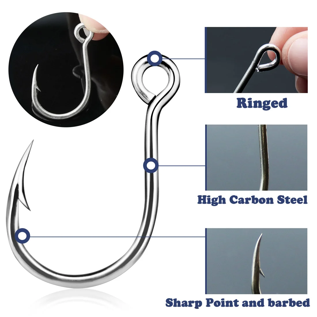 Anzuelos jig head 9KM con púas – Ojo grande para vinilos