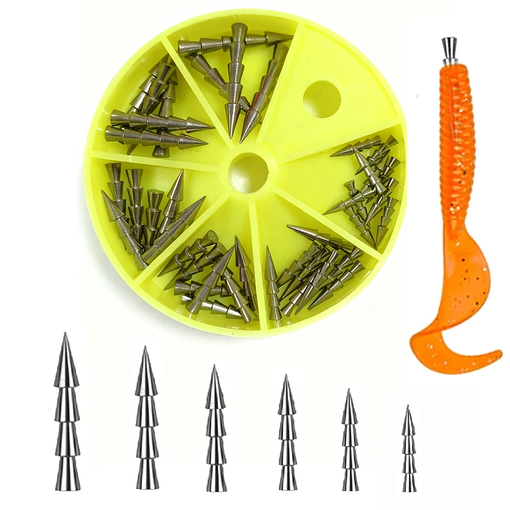 40 Uds. Pesos de pesca de uñas de tungsteno, plantillas de señuelo de gusano para aparejo Neko, aparejo loco, peso de uñas, señuelo, aparejos de pesca