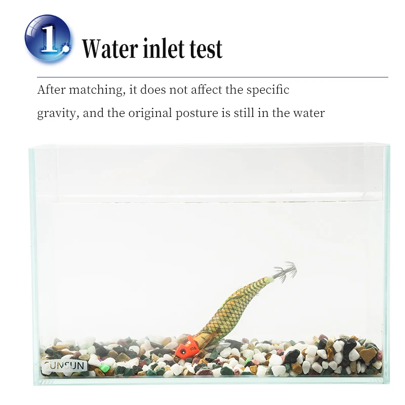 FSDZSO-señuelo luminoso de 2 piezas, anzuelo de calamar, aumento de peso, accesorios de pesca, aparejos para calamar, sepia, pulpo - imagen 3