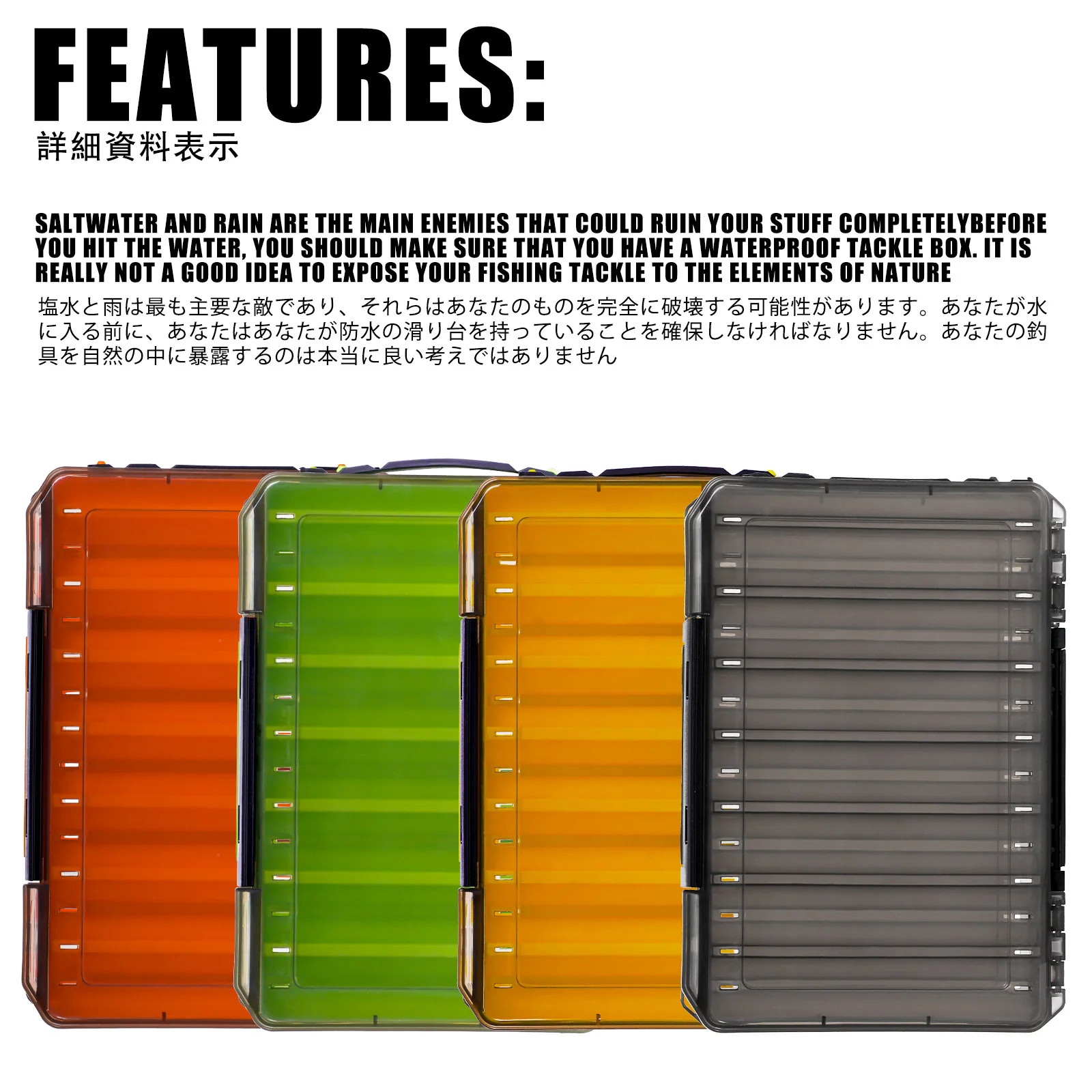 Accesorios de plástico de almacenamiento de doble cara, caja de pesca multifunción, contenedor, organizador ajustable, compartimentos de pesca - imagen 3