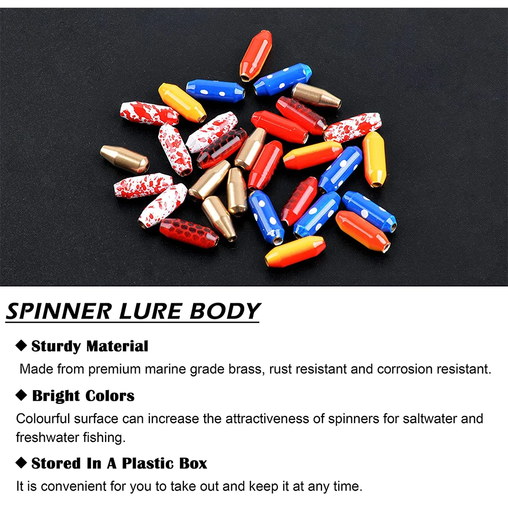 Cuerpo de señuelo giratorio de pesca de latón, pesas de plomada de pesca DIY, Kit DE FABRICACIÓN de señuelos de impuestos, cebo giratorio de Carolina, 30 unids/lote por caja - imagen 5