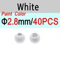 2.8mm White 40pcs