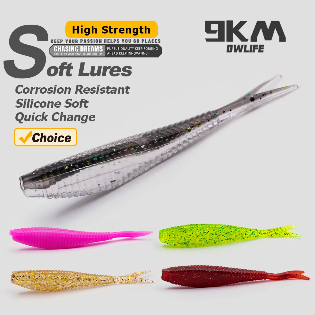 Swimbaits 9KM – Señuelo blando 7cm cola paleta bifurcada agua dulce - imagen 3