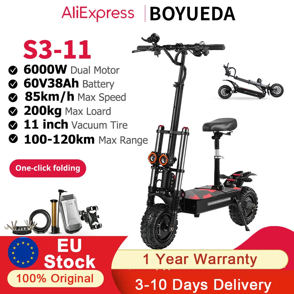 Patinete eléctrico todoterreno BOYUEDA S3-11 – 6000W motor dual