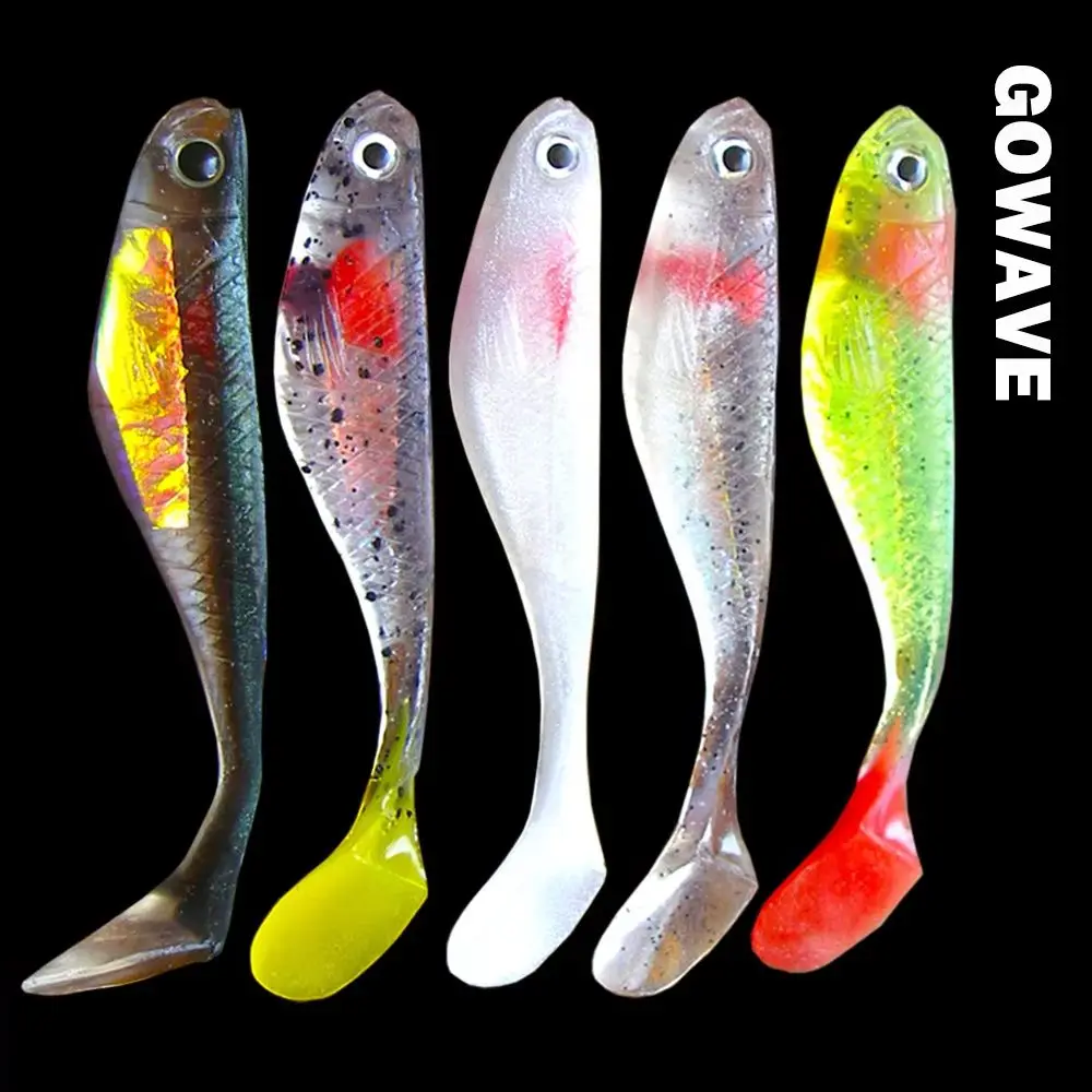 5 uds Softbait 8,8 cm/5g pesca de agua dulce salada sábalo suave silicona negro pececillo gusanos Wobblers señuelos artificiales plantillas de lubina - imagen 2