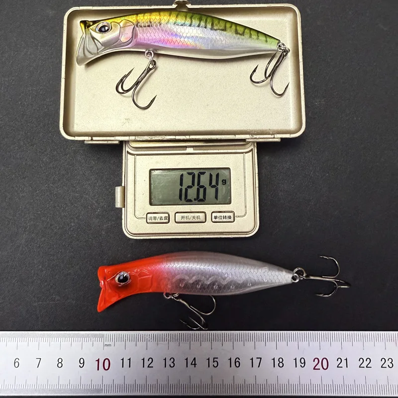 Señuelos de pesca Popper de superficie de 80mm y 12,6g, cebo Artificial de fundición larga, lápiz Topwater, Swimbait, Wobblers, harlino, lubina, Lucio - imagen 2