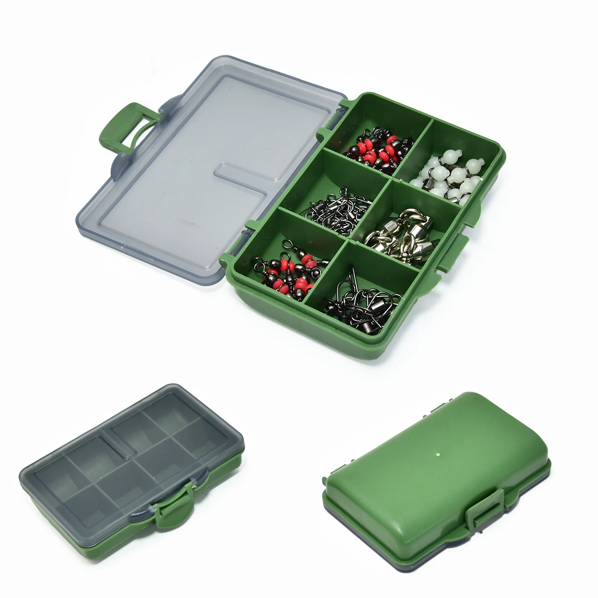 Caja para aparejos de pesca con compartimentos modulables
