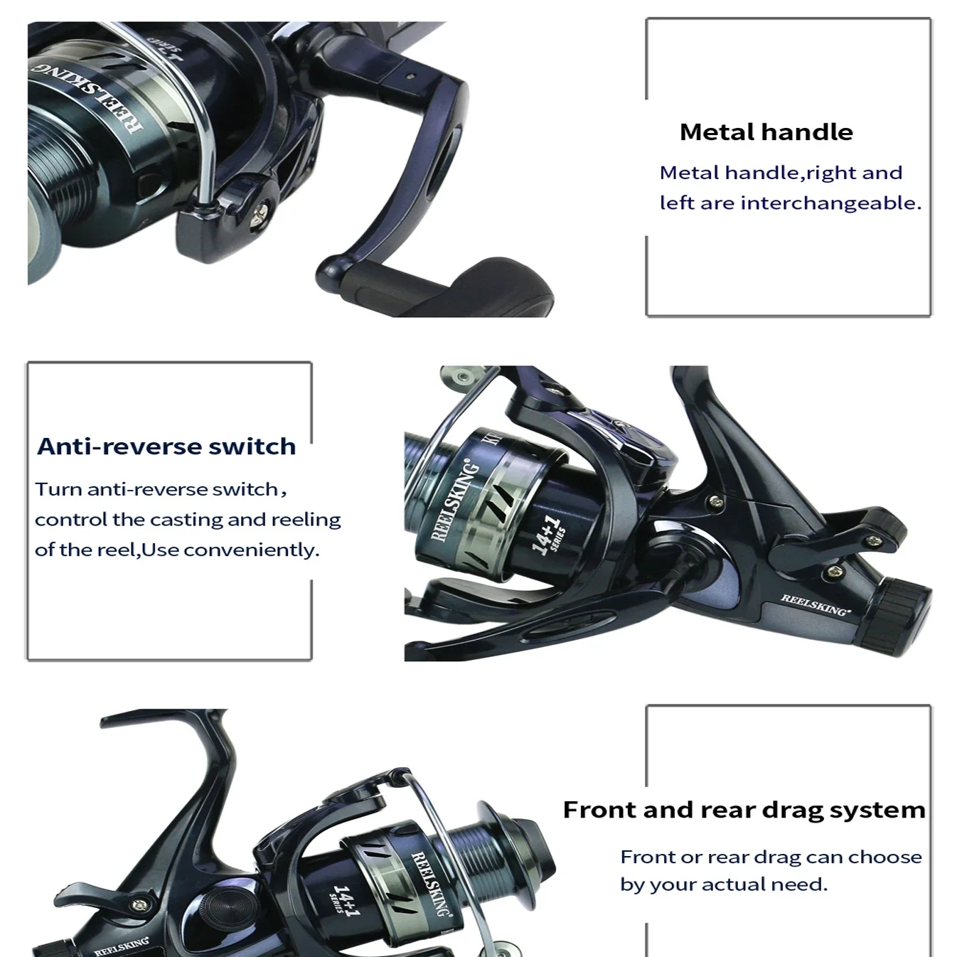 Nuevo carrete de Pesca de largo alcance rápido, marco de Metal ultraligero, bobina de Pesca de carpa profesional, arrastre de 10kg, 14 + 1BB, Pesca con sedal - imagen 5