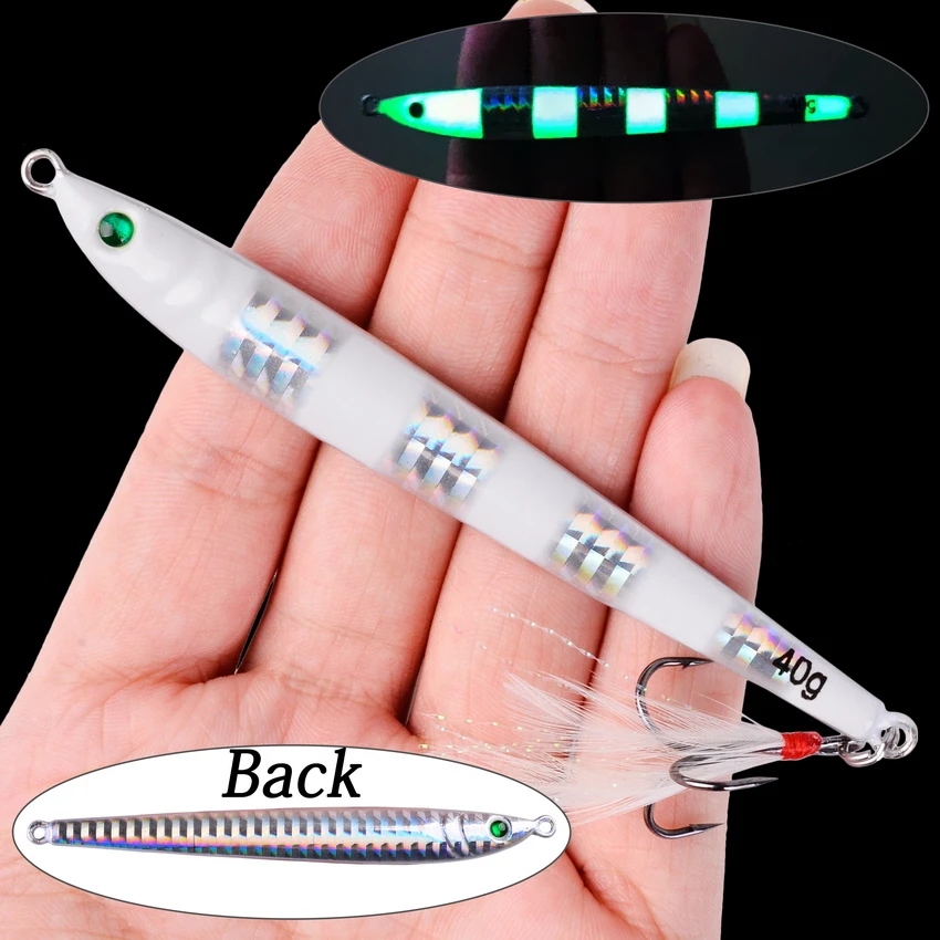 Señuelos de Pesca de Metal, anzuelos de fundición lenta, 7G, 10G, 14G, hundimiento en la orilla, aparejos de pesca de mar, 5 unids/lote - imagen 5