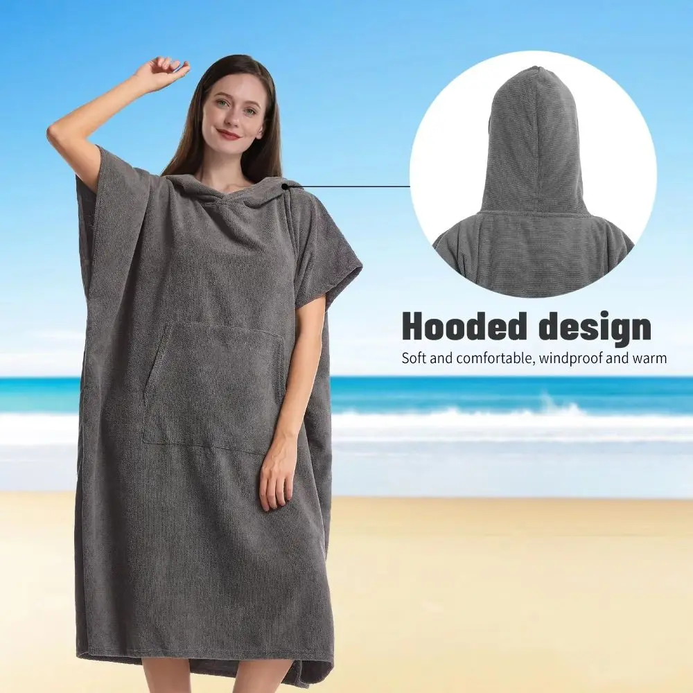 Toalla poncho microfibra extra grande – Secado rápido para pesca