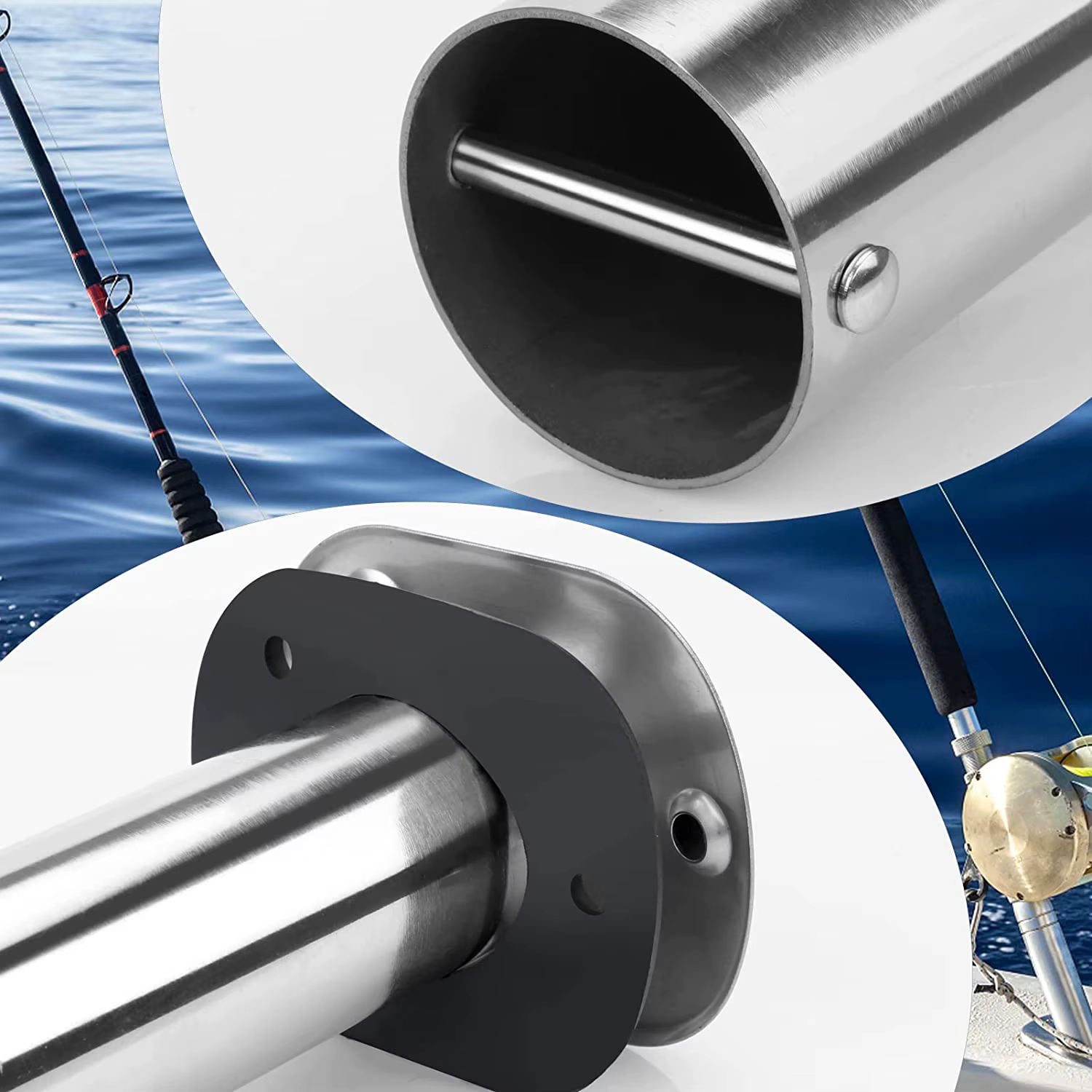 Portacañas de acero inoxidable para barco – Tubo 15° - imagen 5