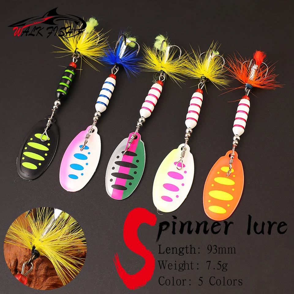 Señuelo Cuchara Walk Fish – Spinner metálico brillante para trucha - imagen 3