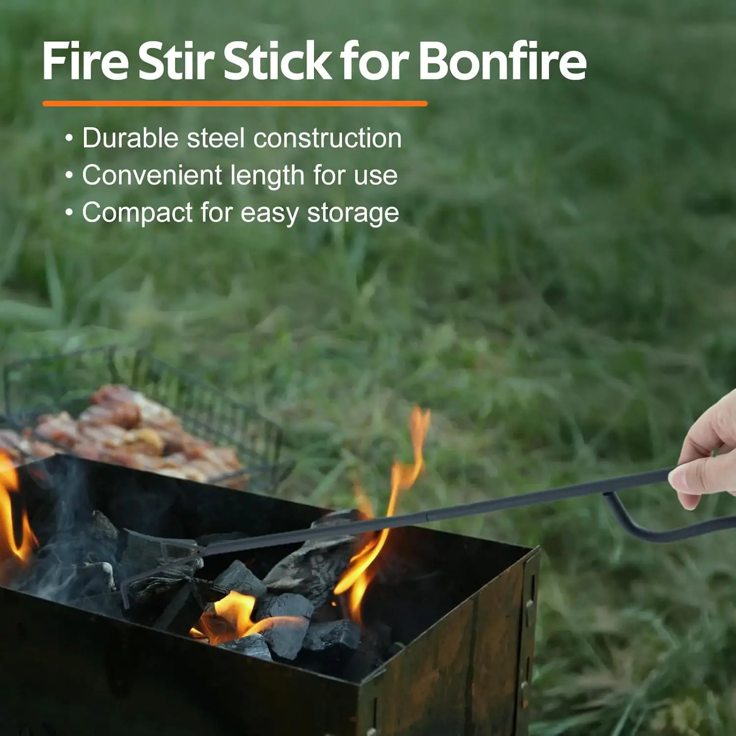 CHANGE MOORE Juego de columnas de urner cuadradas, accesorios de 11,5 cm, herramienta de combustión secundaria de acero inoxidable con gancho Ire, gancho para carbón - imagen 5